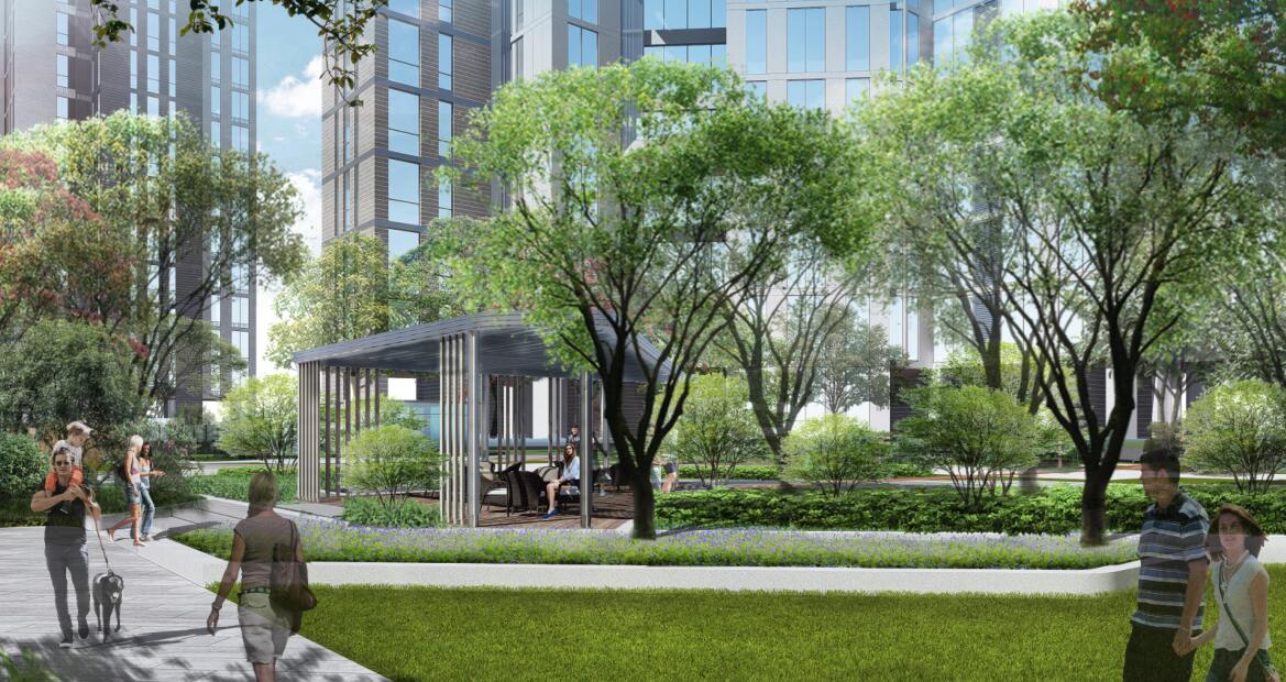 [广东]深圳现代风格高端住宅景观概念设计-台地休闲花园效果图1