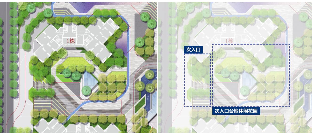 [广东]深圳现代风格高端住宅景观概念设计-分区放大平面