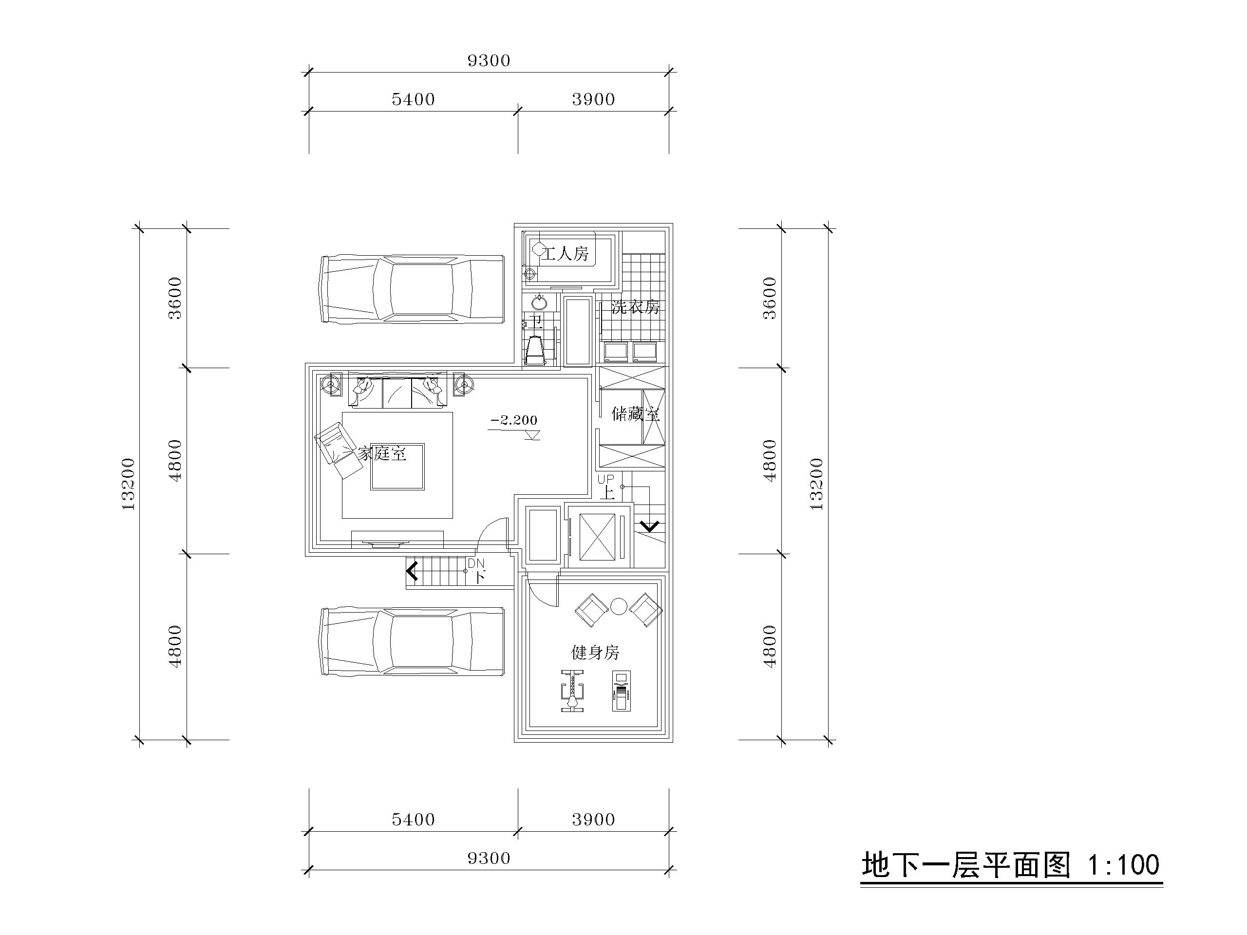合院四房3层两开间户型图CAD_200㎡