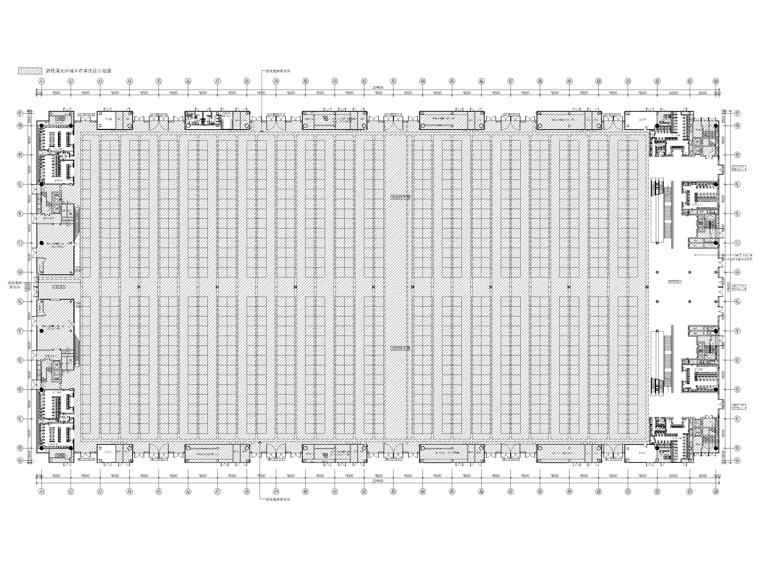 [广东]深圳国际会展中心A9展厅精装扩初图-A9标准展厅一层平面布置图