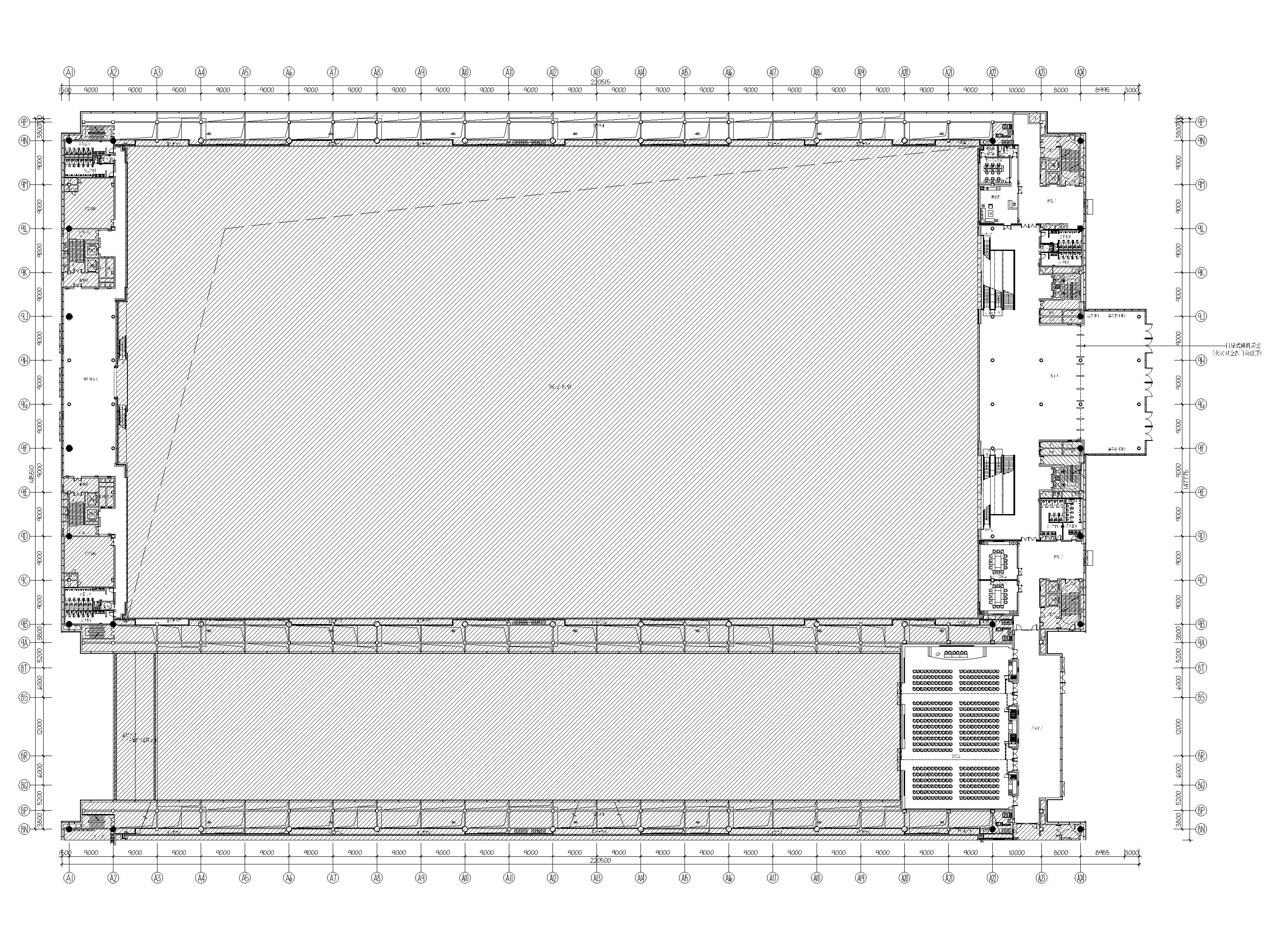 [广东]深圳国际会展中心A9展厅精装扩初图-A9标准展厅二层平面布置图