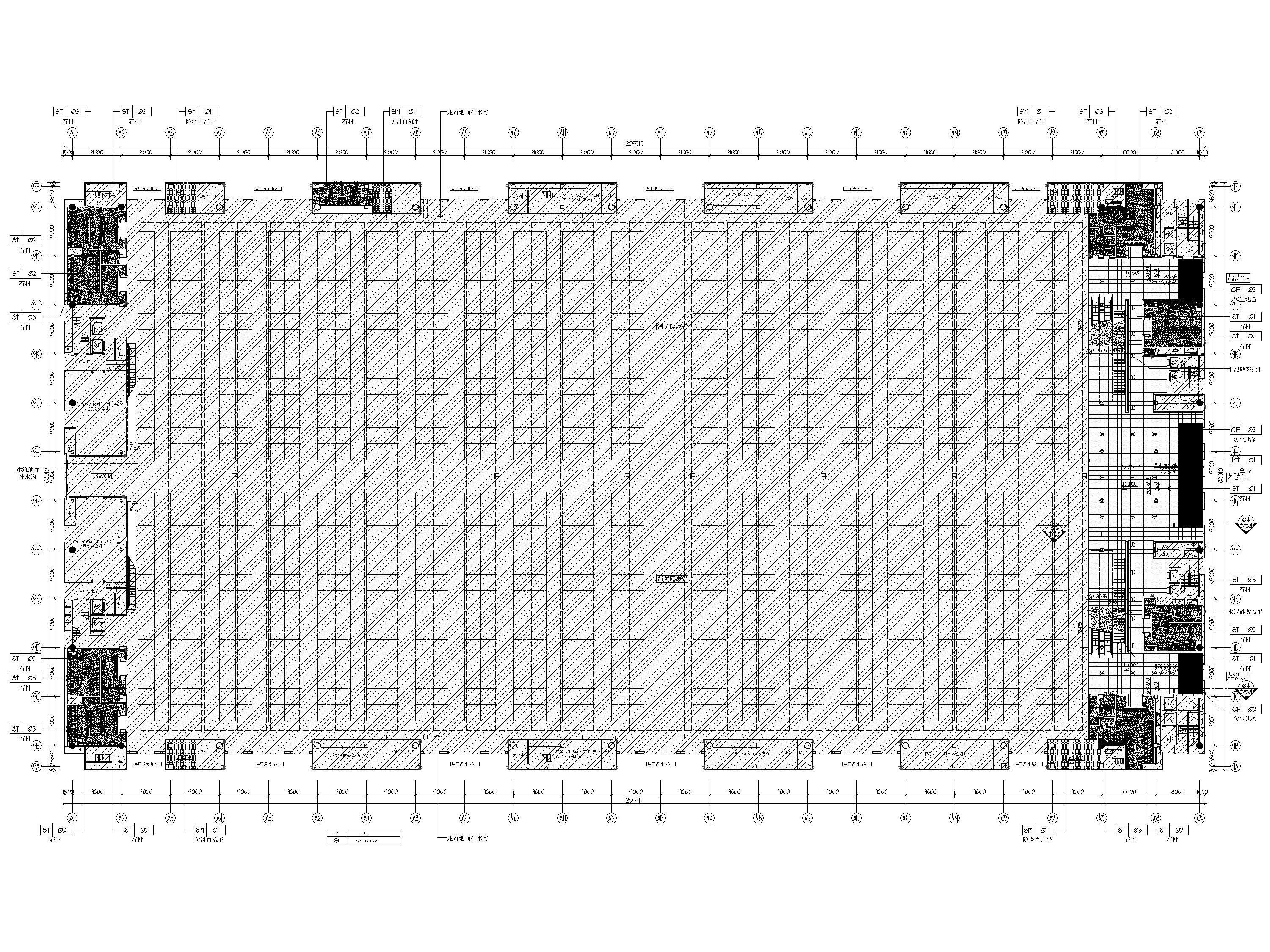[广东]深圳国际会展中心A9展厅精装扩初图-A9标准展厅一层地面铺装图