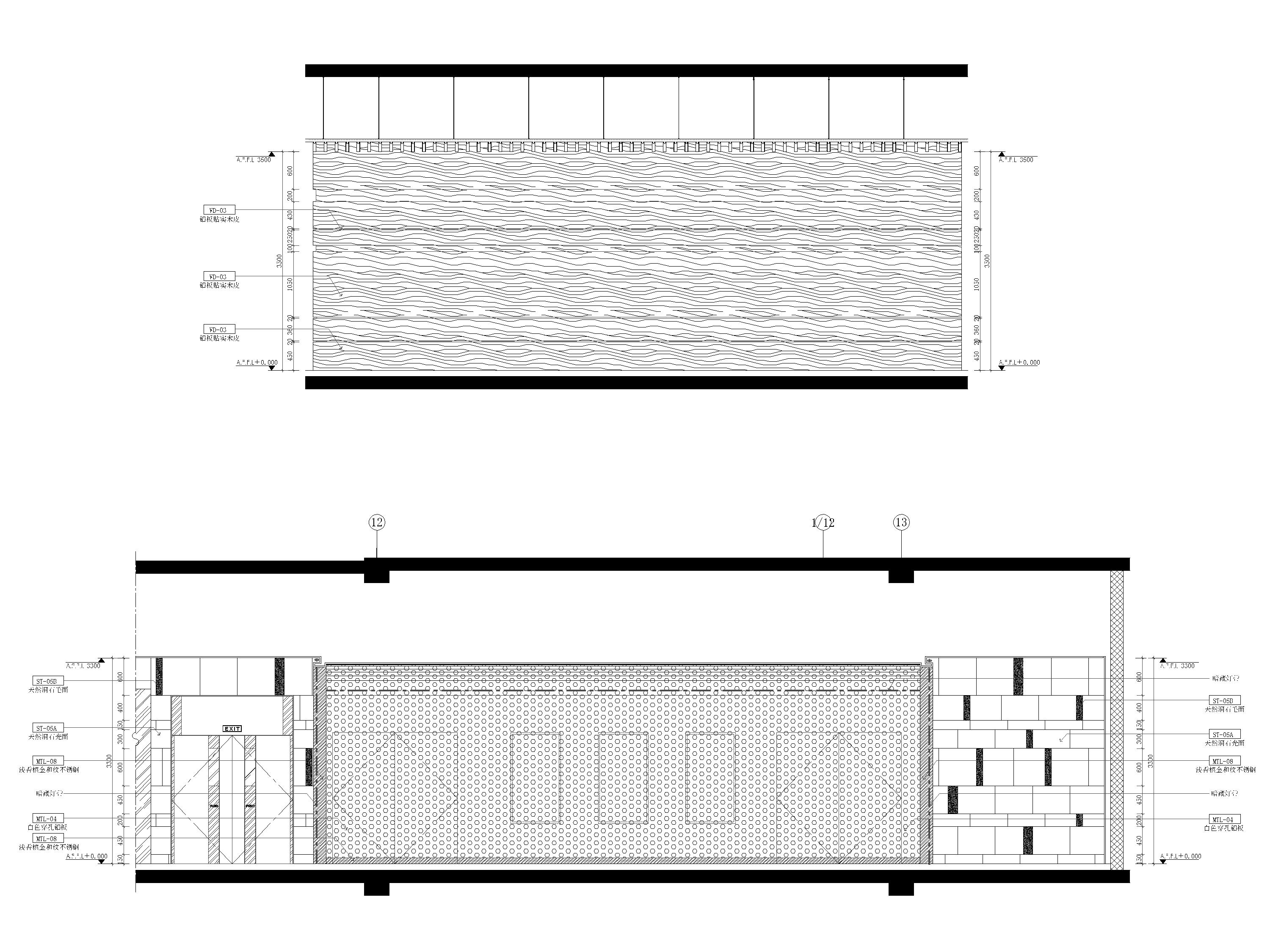 [福州]大型商场设计室内装修施工图+SU模型-一层立面图