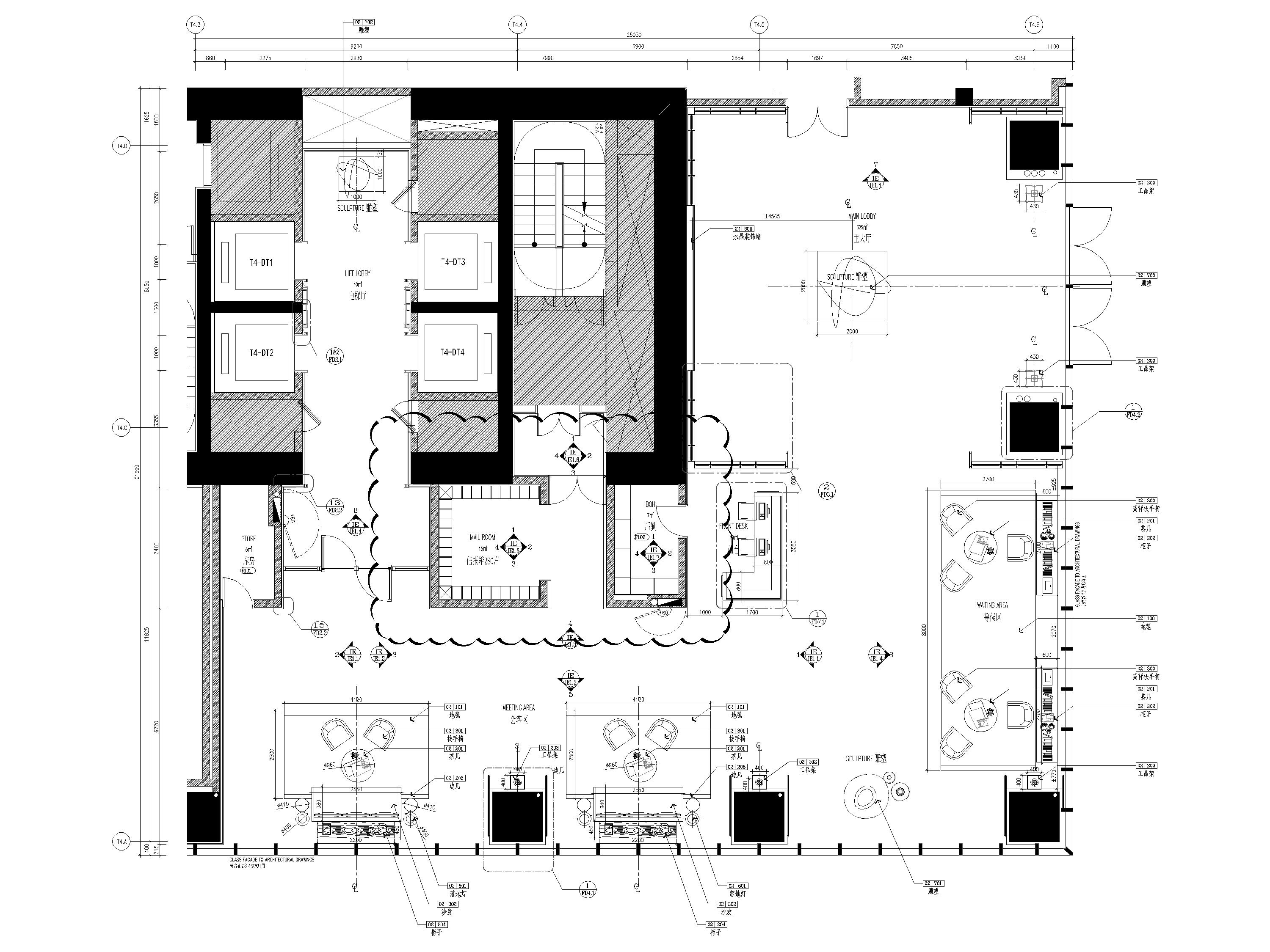 [深圳]住宅公寓大堂+电梯间装修设计施工图