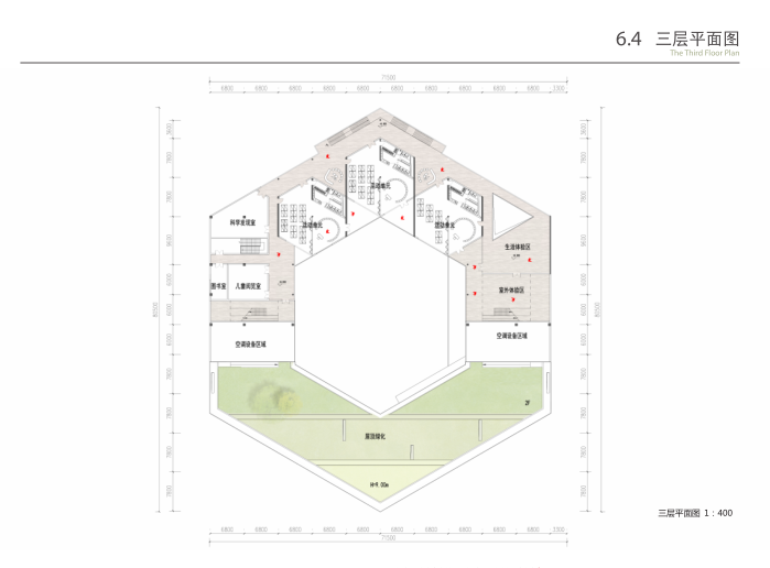 无锡庭院式16班幼儿园规划设计方案文本2019-三层平面图