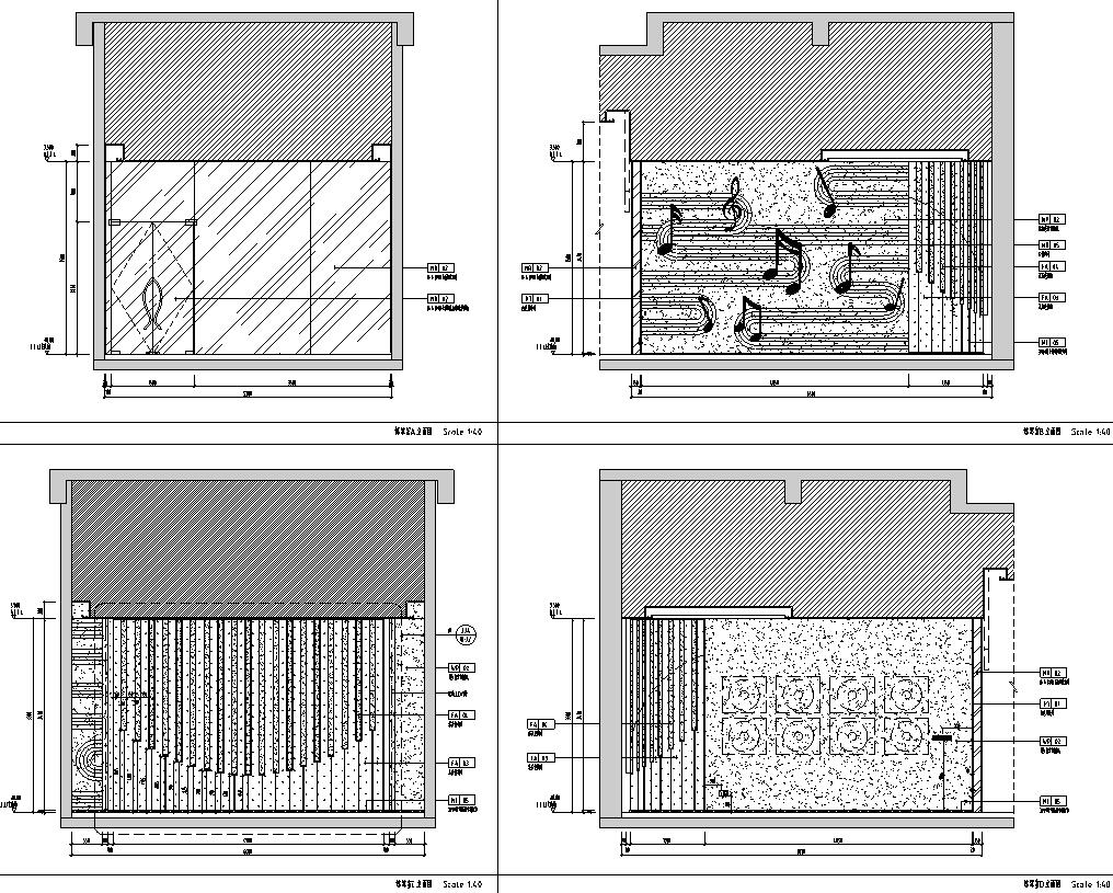 1000㎡厦门建发·央著销售中心会所CAD施工图-立面图3