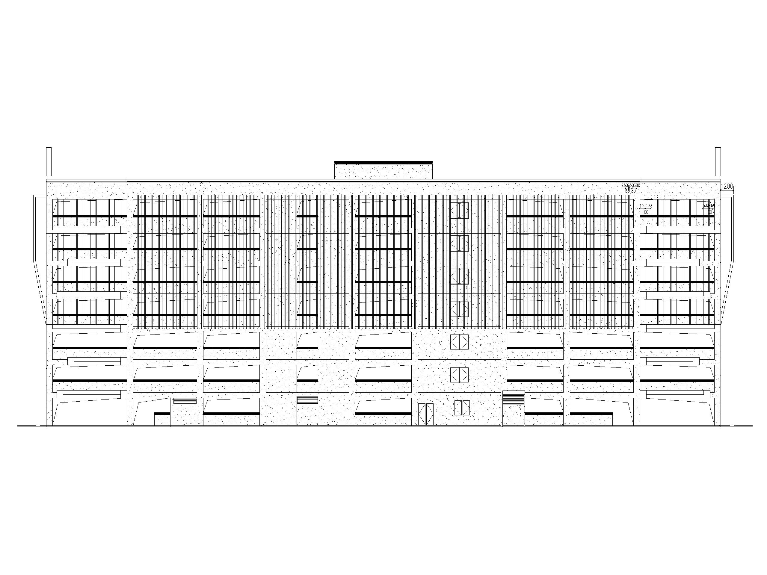 地上7层框架结构停车楼建筑施工图2017