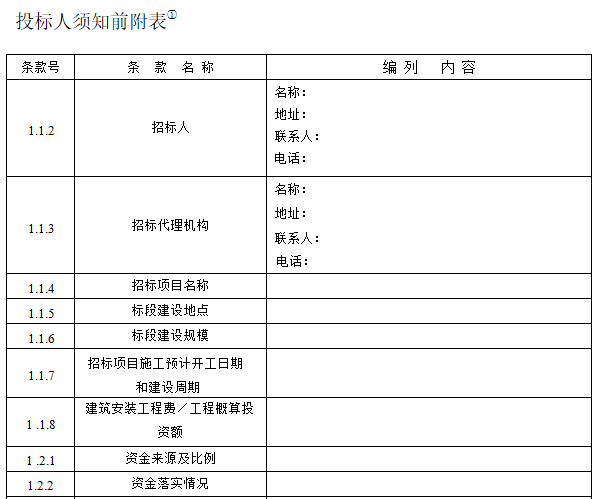 公路工程标准施工监理招标文件（152页）-投标人须知前附表