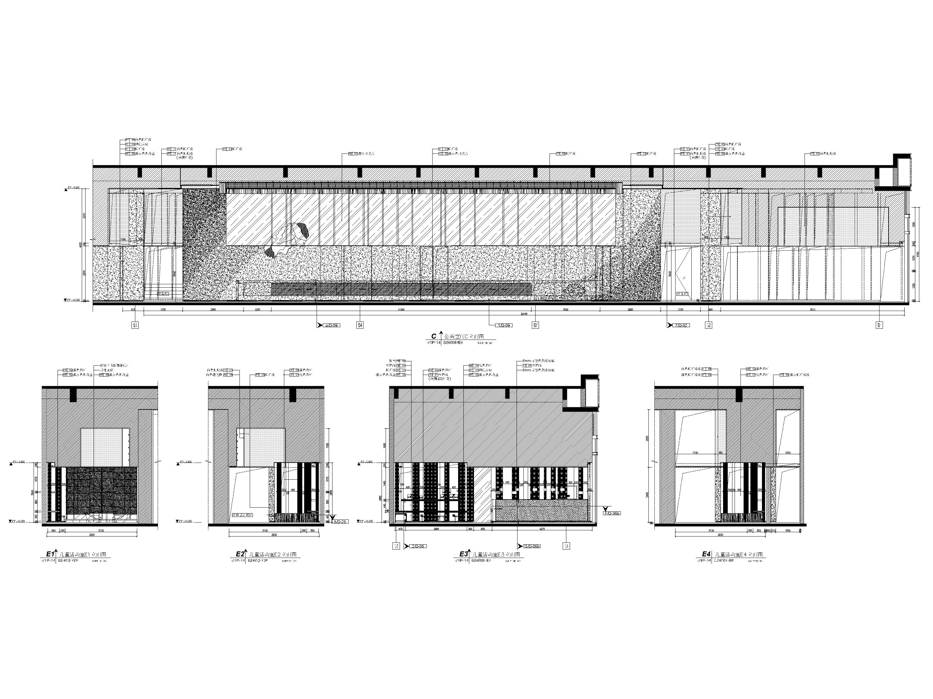 [广东]909㎡现代售楼部装修设计项目施工图-公共空间立面图2