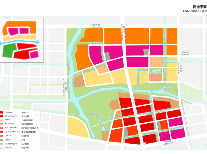 上海青浦河口地区城市设计规划_知名事务所-用地平面