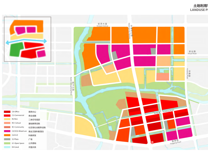 上海青浦河口地区城市设计规划_知名事务所-土地利用平面