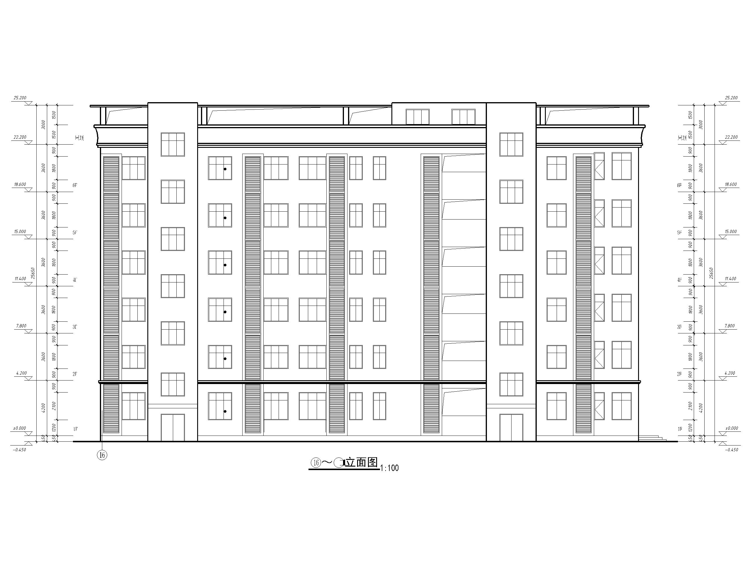 [重庆]养老院老年养护中心住院综合楼建施图-立面图2