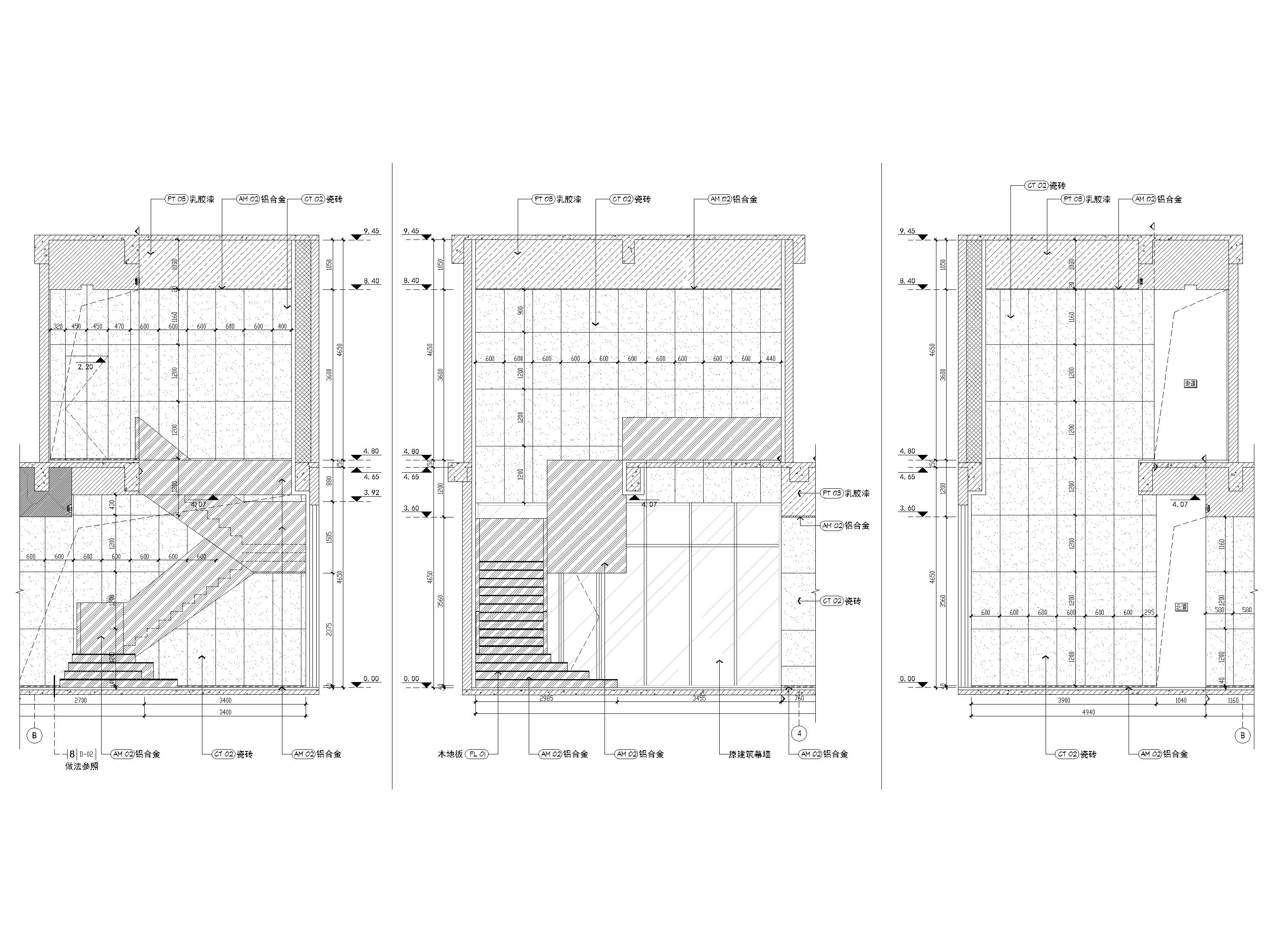 [南京]银城地产工业风营销中心装修施工图-首层楼梯间立面图