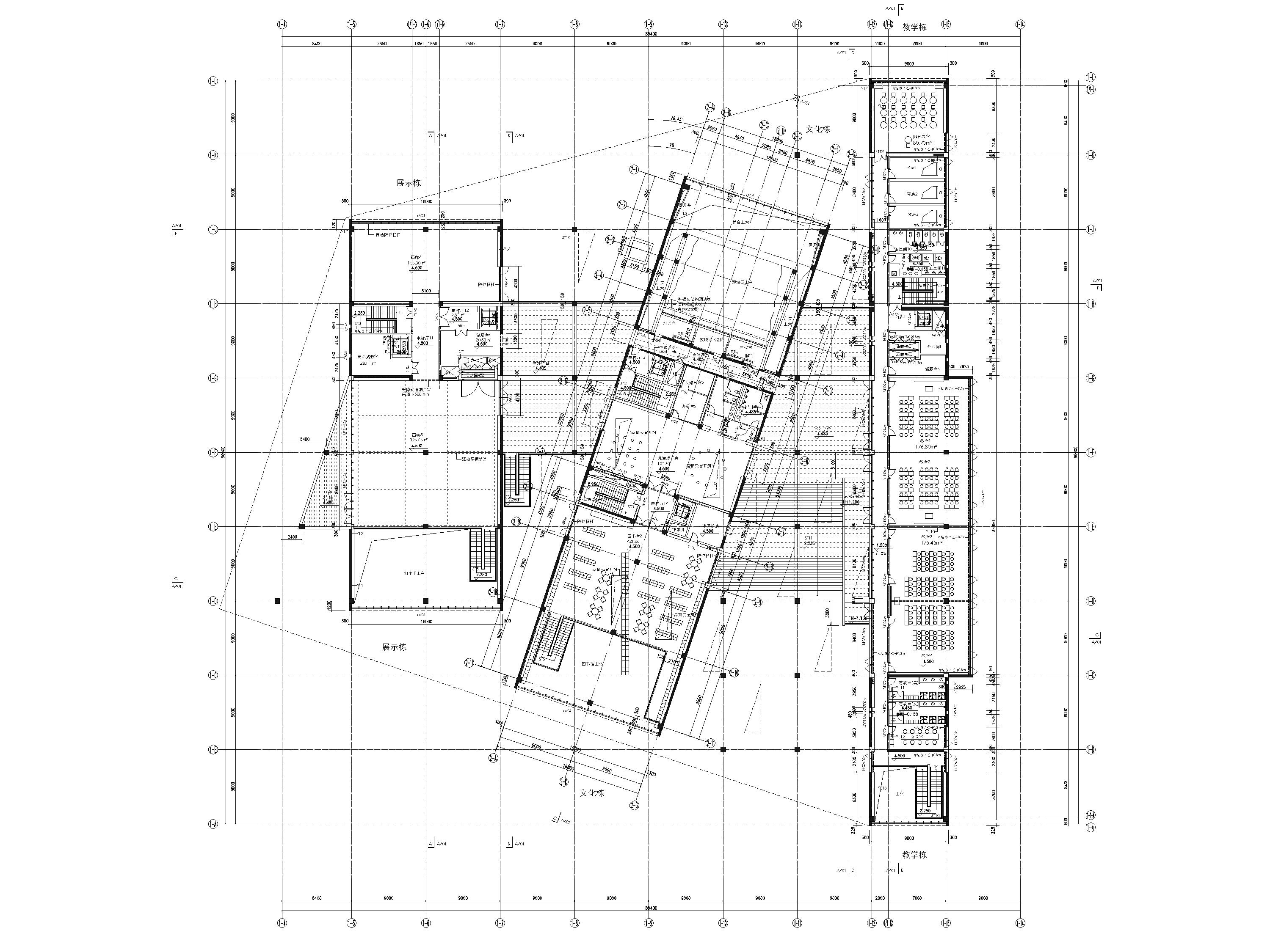 [杭州]良渚文化艺术中心建筑方案设计施工图-二层平面图