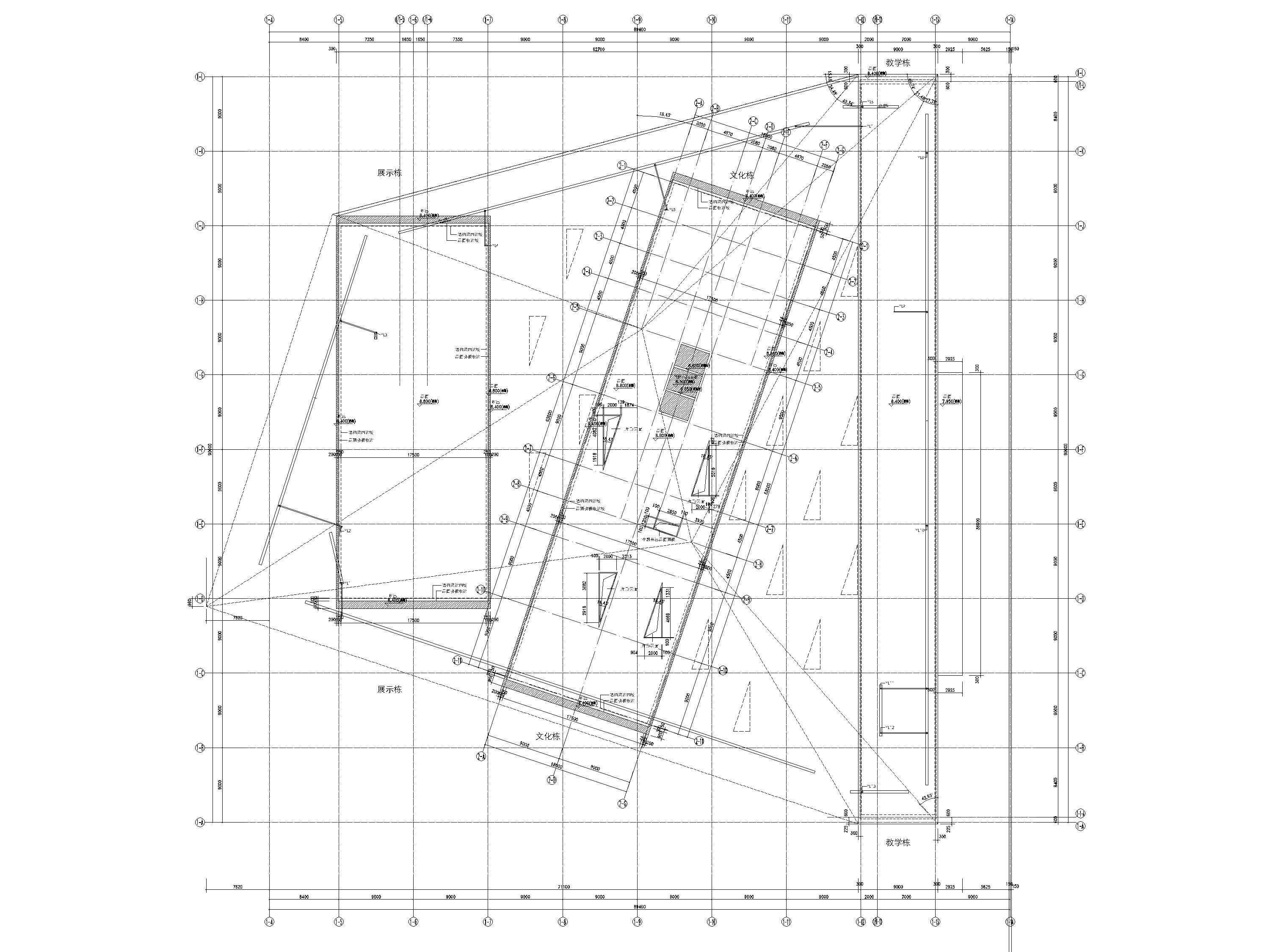 [杭州]良渚文化艺术中心建筑方案设计施工图-屋顶夹层平面图