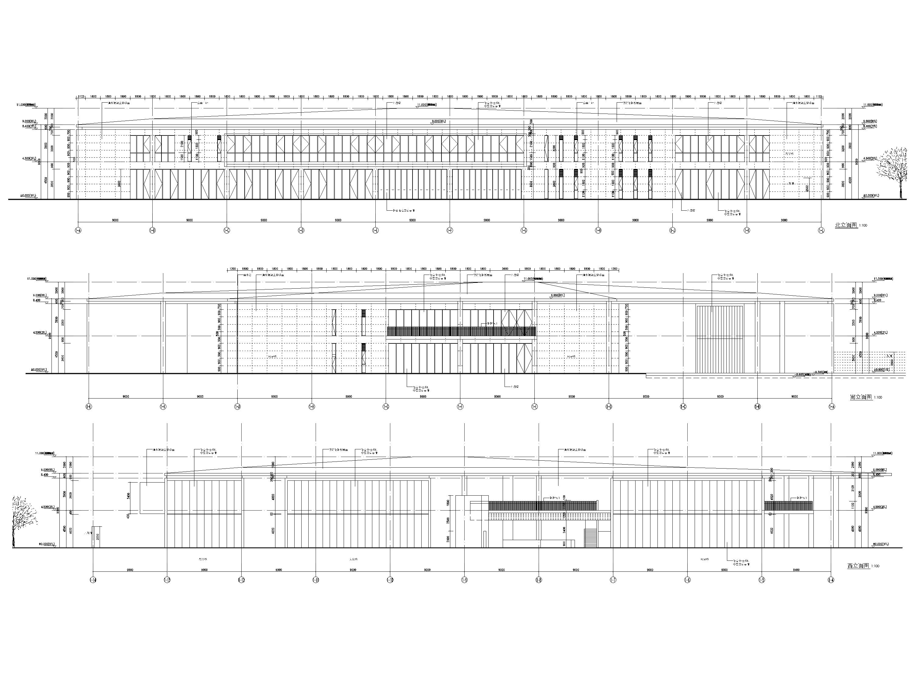 [杭州]良渚文化艺术中心建筑方案设计施工图-建筑立面图