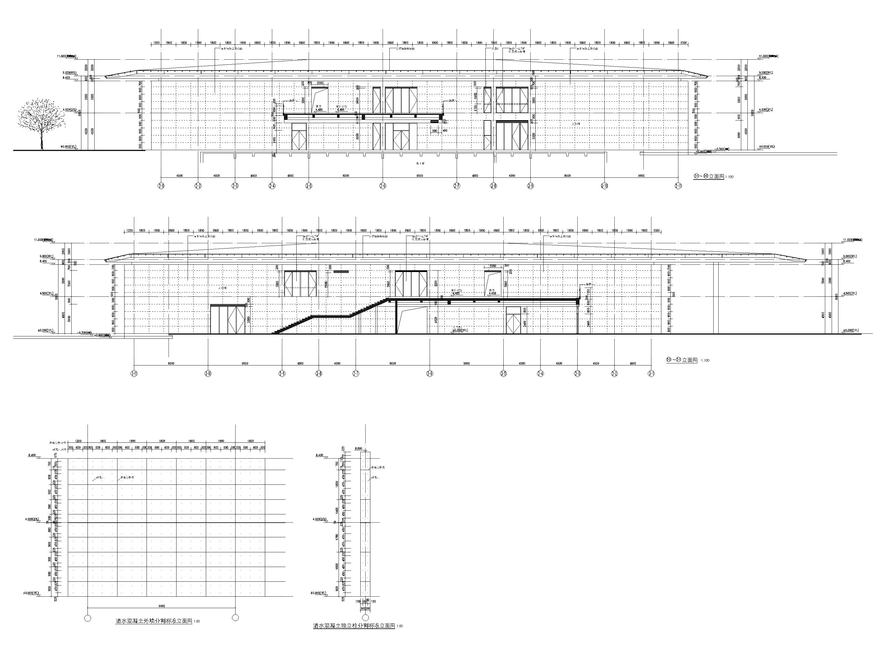 [杭州]良渚文化艺术中心建筑方案设计施工图-建筑立面图2