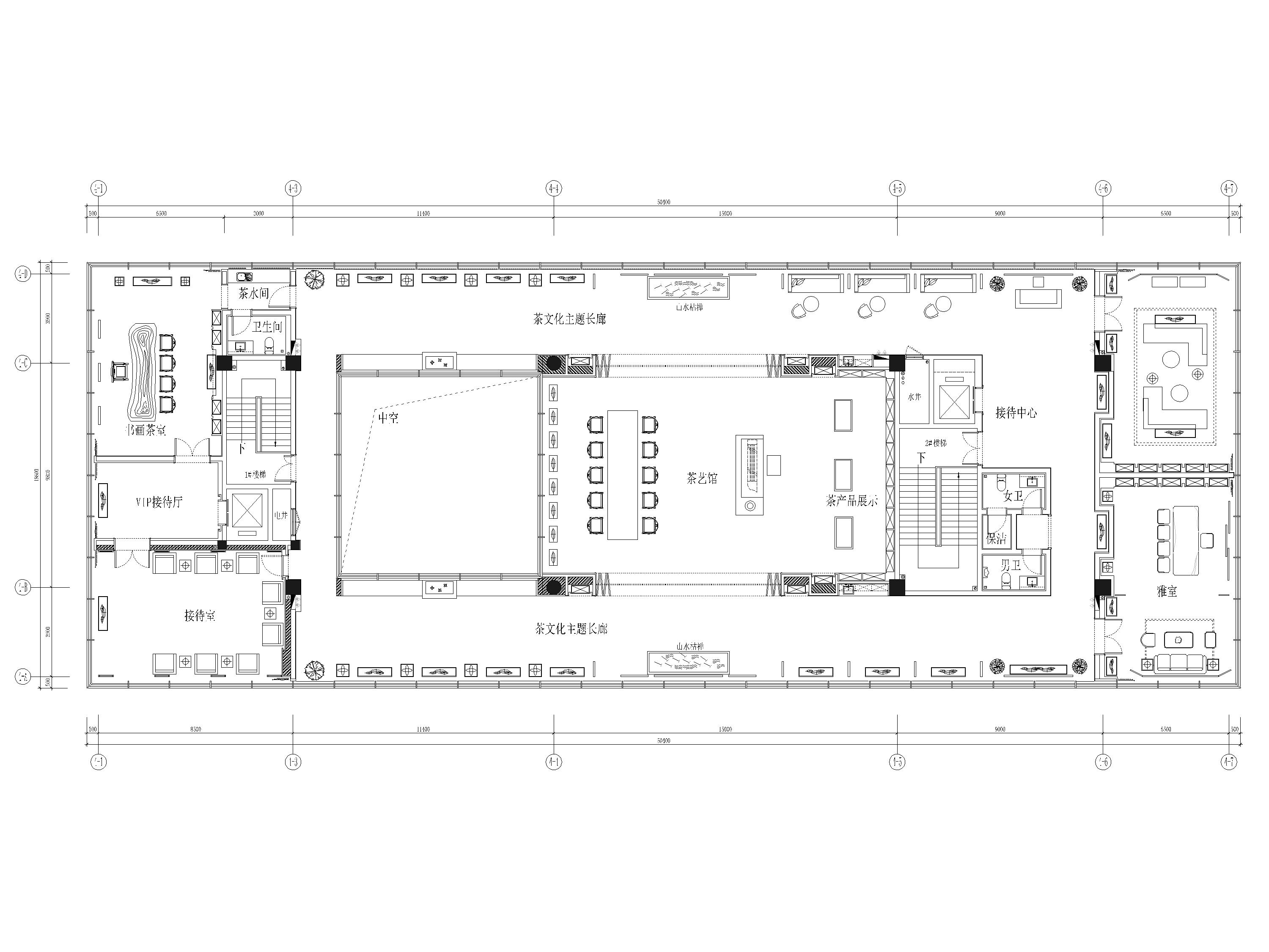 [昆明]2750㎡现代售楼中心室内装修施工图-三层平面布置图