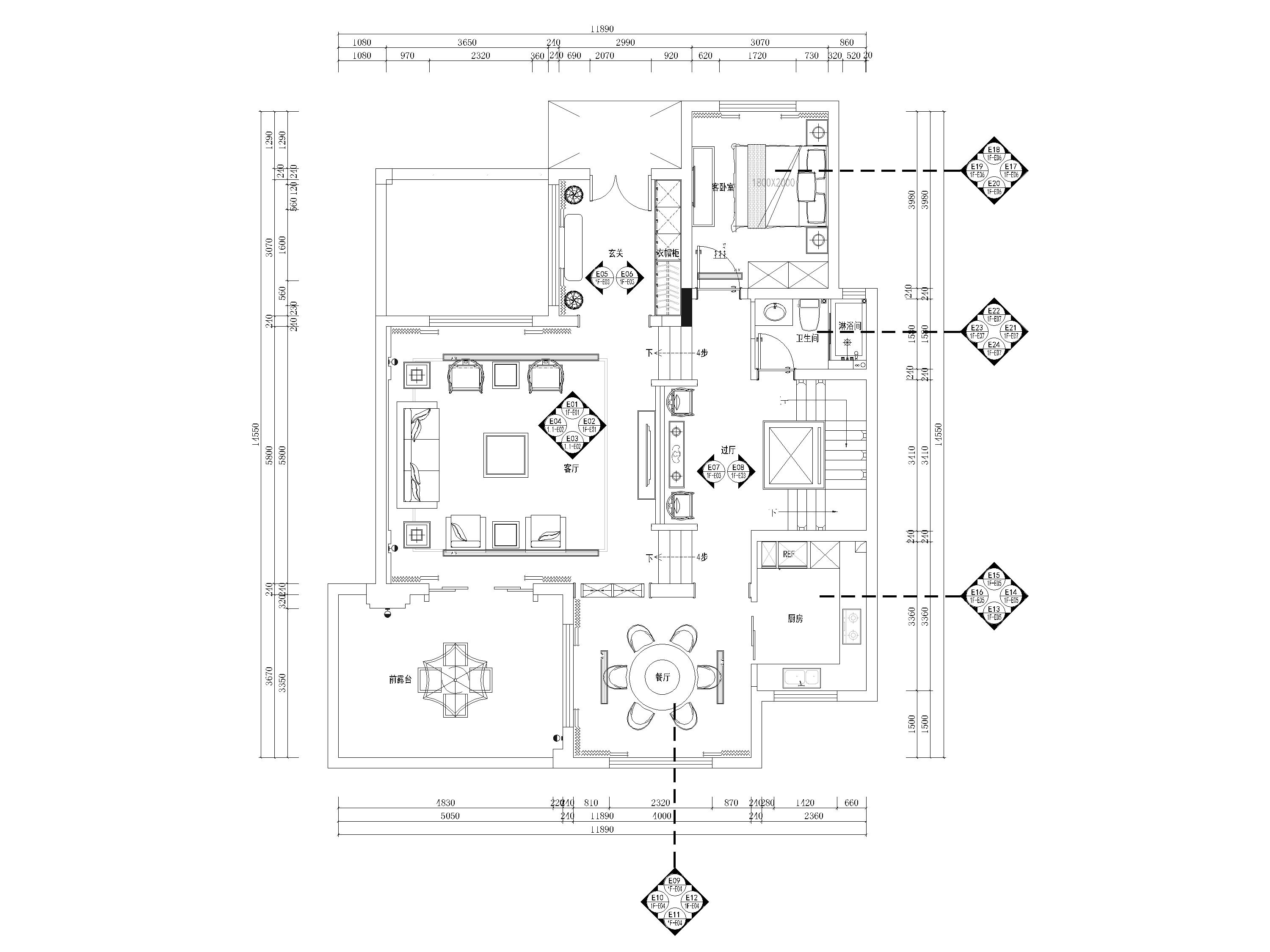 600㎡新中式三层四居别墅装修施工图+3D模型