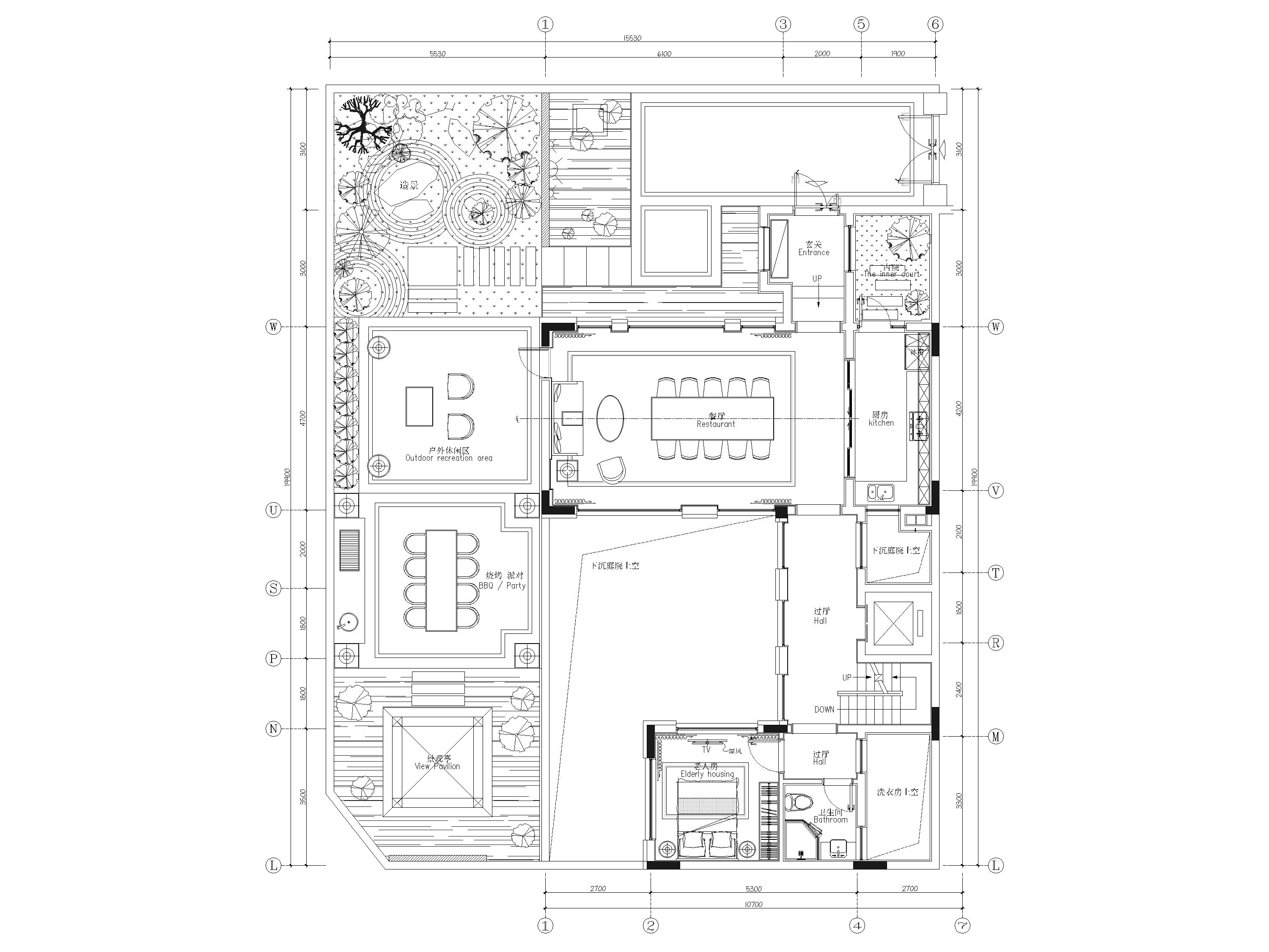 [广西]450㎡三层四居室别墅装修设计施工图