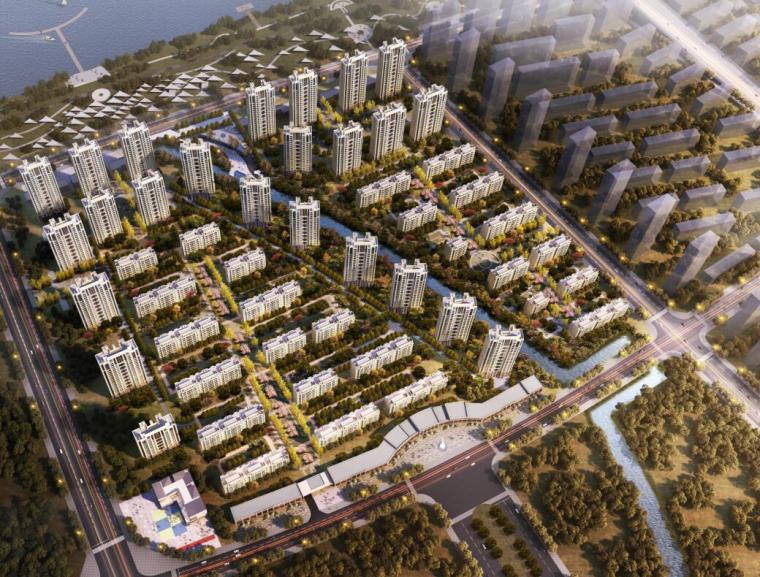 滨河新古典风格高层+洋房住宅建方案