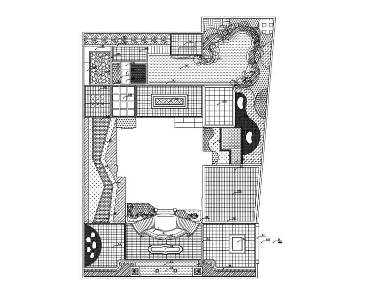 [湖南]新中式风格别墅花园景观施工图设计