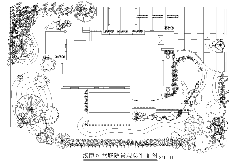 汤臣别墅庭院景观设计CAD施工图