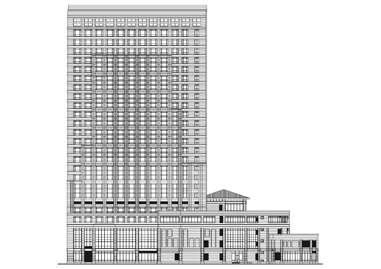 合肥二十四层高层框架结构酒店建筑施工图