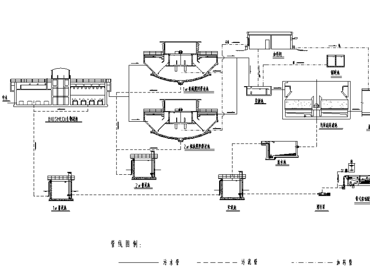 电厂中水回用流程施工图（CAD）