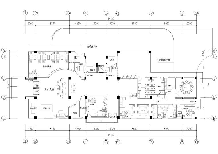 地产豪华办公会所室内装饰设计项目施工图