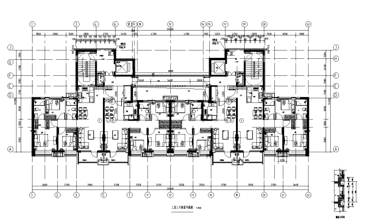 [山东]雅乐居1梯4户高层住宅户型图设计