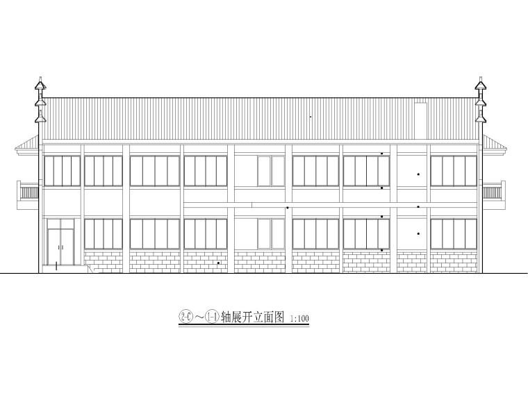 [广州]中学多层中式食堂施工图CAD2020