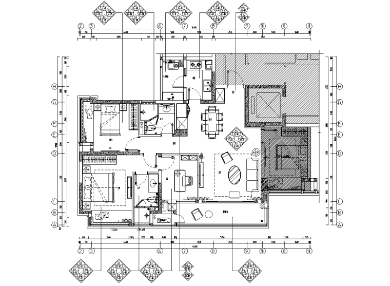 [重庆]112.5㎡一层-二层住宅精装施工图2020