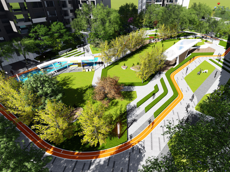 现代自然+智能运动住宅大区景观设计方案