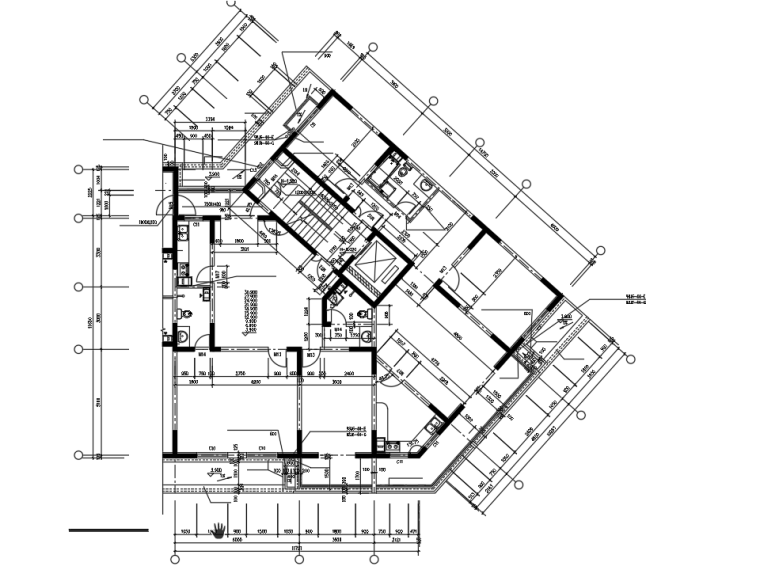 多层小户型住宅室内平面设计CAD图