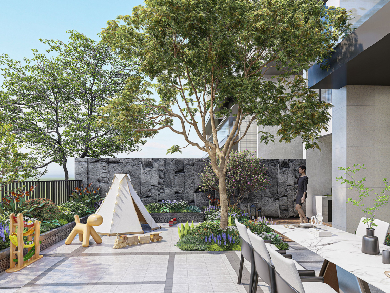 现代禅意畔山别墅私家花园景观设计方案2023