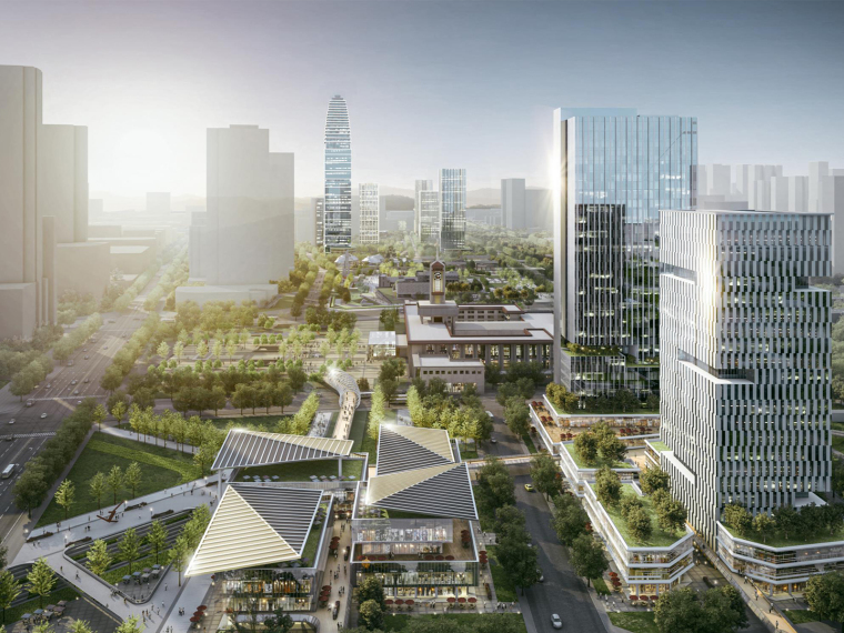 复合街廊+开放绿洲中央商务区城市设计